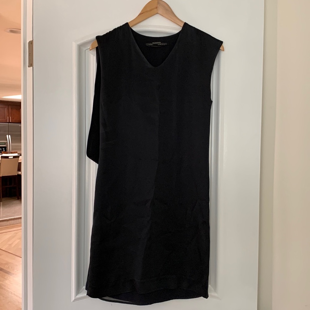 Allsaints Navy Blue Silk Dress- Size 4
